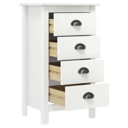 Berkfield Home Sideboard Hill White 46x35x80 cm Solid Pine Wood - Size: 46 x 35 x 80 cm - thumbnail 3