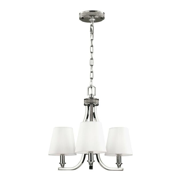 Loops 3 Bulb Chandelier LIght Highly Polished Nickel LED E14 60W in Metallics