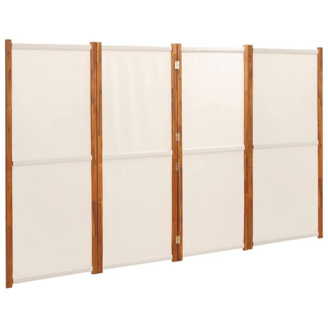 Berkfield Home 4-Panel Room Divider Cream White 280x180 cm in Beige - image 1