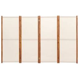 Berkfield Home 4-Panel Room Divider Cream White 280x180 cm in Beige - thumbnail 4