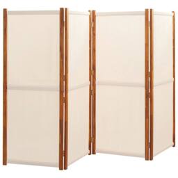Berkfield Home 4-Panel Room Divider Cream White 280x180 cm in Beige - thumbnail 3