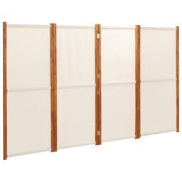 Berkfield Home 4-Panel Room Divider Cream White 280x180 cm in Beige - thumbnail 1