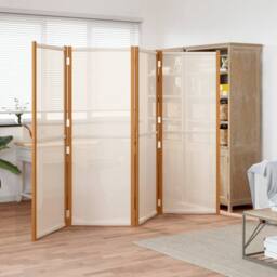 Berkfield Home 4-Panel Room Divider Cream White 280x180 cm in Beige - thumbnail 2