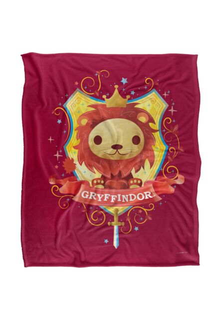 Warner Brothers Harry Potter Watercolor Gryffindor Crest Blanket 152 x 127 cm in White - image 1