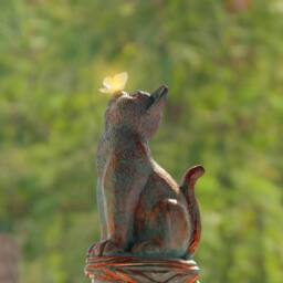 Marco Paul Resin Cat Statue Garden Ornaments in Bronze - thumbnail 1