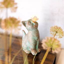 Marco Paul Resin Cat Statue Garden Ornaments in Bronze - thumbnail 3