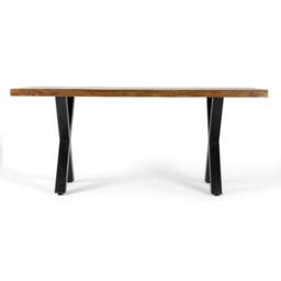 Jaipur Furniture Ltd Induse 'X' Leg Dining Table - Mango Wood/Iron - L90 x W180 x H76 cm in Brown - thumbnail 3