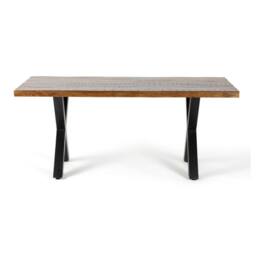 Jaipur Furniture Ltd Induse 'X' Leg Dining Table - Mango Wood/Iron - L90 x W180 x H76 cm in Brown - thumbnail 2