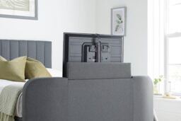 Time4sleep Onelife Seal Grey Upholstered TV Ottoman - Bed Frame - Size: King - thumbnail 4