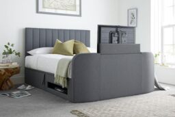 Time4sleep Onelife Seal Grey Upholstered TV Ottoman - Bed Frame - Size: King - thumbnail 2