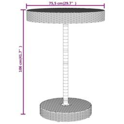 Berkfield Home Beautiful 5 Piece Garden Bar Set Grey Poly Rattan&Solid Wood Acacia - thumbnail 8