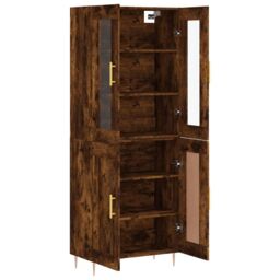Berkfield Home Highboard Smoked Oak 69.5x34x180 cm Engineered Wood in Brown - thumbnail 4