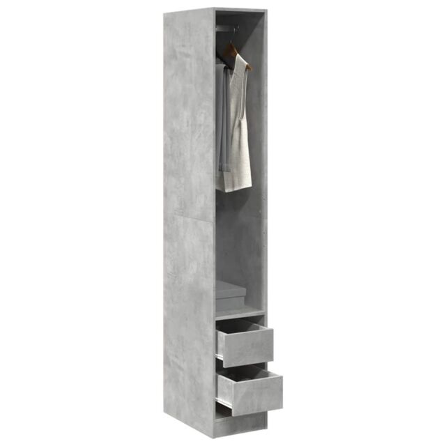 Berkfield Home Wardrobe Concrete Grey 30x50x200 cm Engineered Wood - Size: 30 x 50 x 200 cm