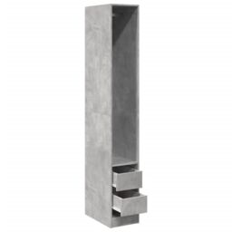 Berkfield Home Wardrobe Concrete Grey 30x50x200 cm Engineered Wood - Size: 30 x 50 x 200 cm - thumbnail 5