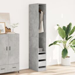 Berkfield Home Wardrobe Concrete Grey 30x50x200 cm Engineered Wood - Size: 30 x 50 x 200 cm - thumbnail 3