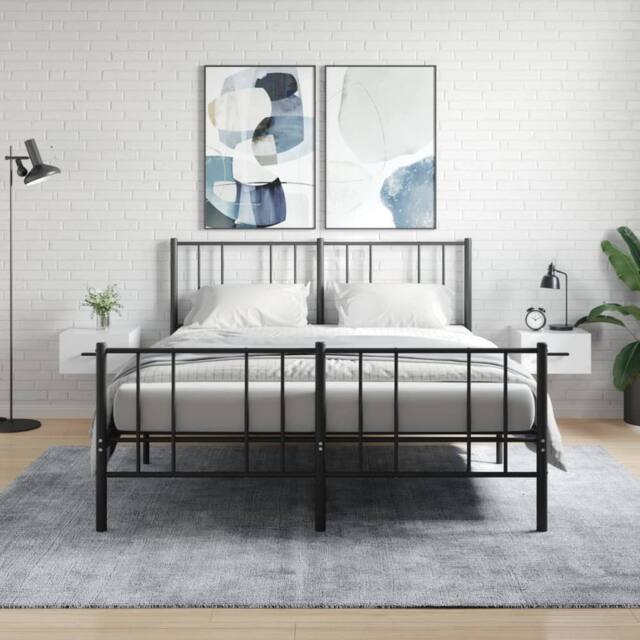 Berkfield Home Wall-mounted Bedside Cabinets 2 pcs High Gloss White 35x35x20 cm - Size: 35 x 35 x 20 cm - image 1