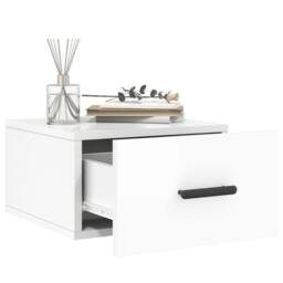 Berkfield Home Wall-mounted Bedside Cabinets 2 pcs High Gloss White 35x35x20 cm - Size: 35 x 35 x 20 cm - thumbnail 4