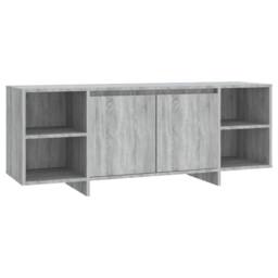 Berkfield Home TV Cabinet Grey Sonoma 130x35x50 cm Engineered Wood - Size: 130 x 35 x 50 cm - thumbnail 3