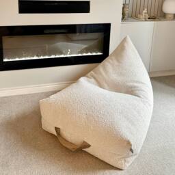 rucomfy Beanbags rucomfy Indoor Large Bean Bag Lounger - Snug Humbug for Adults in Cream - thumbnail 4