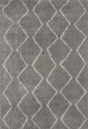 THE RUGS Moroccan Soft Shaggy Rugs & Runners Grey & Ivory Living Room - Size: 140 cm x 200 cm - thumbnail 2