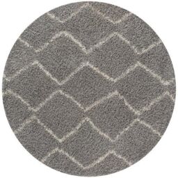 THE RUGS Moroccan Soft Shaggy Rugs & Runners Grey & Ivory Living Room - Size: 140 cm x 200 cm - thumbnail 5