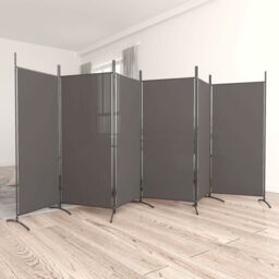 Berkfield Home 6-Panel Room Divider Anthracite 520x180 cm Fabric in Black