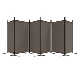 Berkfield Home 6-Panel Room Divider Anthracite 520x180 cm Fabric in Black - thumbnail 5