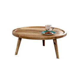 IH Design Ryley Light Mango Wood Round Low Coffee Table in Natural - thumbnail 5