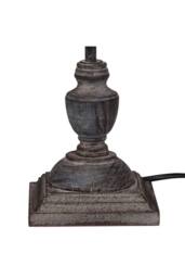 KDMD Incia Stem Table Lamp - Handcrafted Grey-Washed Wood & Linen Shade in Grey - thumbnail 4