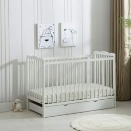 MCC Direct CozyCubs Wooden Baby Cot Bed Crib With Mattress & Drawer Brooklyn in White - Size: 1 Pack - thumbnail 2