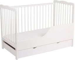 MCC Direct CozyCubs Wooden Baby Cot Bed Crib With Mattress & Drawer Brooklyn in White - Size: 1 Pack - thumbnail 3