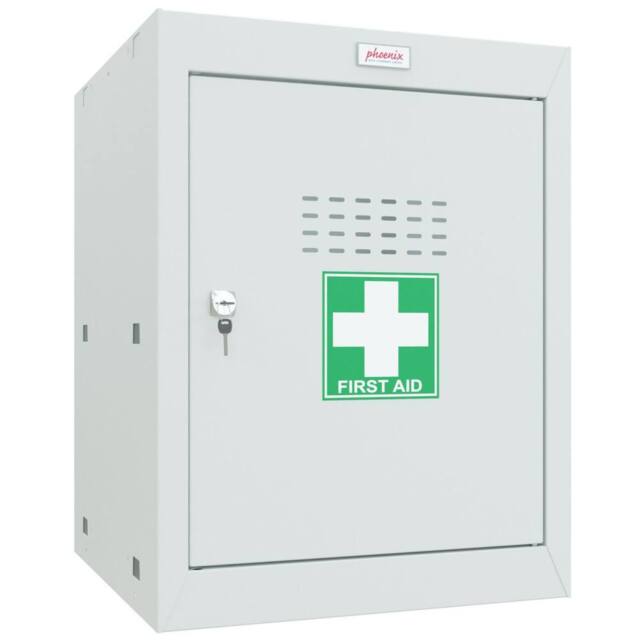 Phoenix Safe Company Light Grey Medical Cube Locker with Key Lock, MC0544GGK, 66L - Size: 500mm - image 1