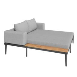 Matteo Modular Outdoor Double Chaise Lounge, Waterproof Cushions in Grey - thumbnail 7