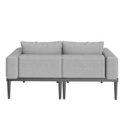 Matteo Modular Outdoor Double Chaise Lounge, Waterproof Cushions in Grey - thumbnail 9
