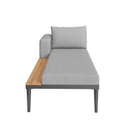 Matteo Modular Outdoor Double Chaise Lounge, Waterproof Cushions in Grey - thumbnail 8