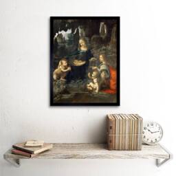 "Artery8 Leonardo Da Vinci Virgin Of The Rocks Painting 12x16"" Framed Art Print - Size: W12"" x H16""" - thumbnail 2