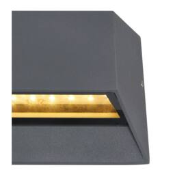 Netlighting Honna Outdoor Up Down Wall Lamp Anthracite IP54 Glass Shade LED 3000K in Grey - thumbnail 3