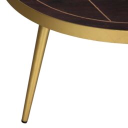 IH Design Jusleen Solid Mango Wood Round Coffee Table in Brown - thumbnail 4