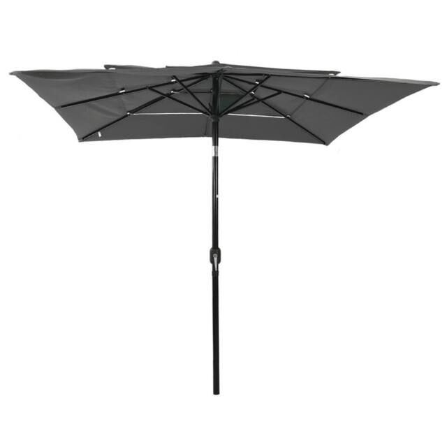 Berkfield Home 3-Tier Parasol with Aluminium Pole Anthracite 2.5x2.5 m in Dark Grey - image 1