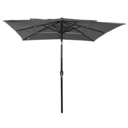 Berkfield Home 3-Tier Parasol with Aluminium Pole Anthracite 2.5x2.5 m in Dark Grey - thumbnail 1