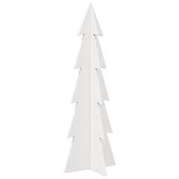 Berkfield Home Wooden Christmas Tree for Decoration White 112 cm Solid Wood Pine