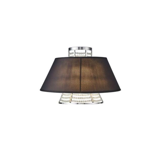 Netlighting Dav Wall Lamp with Black Shade 2 Light Polished Chrome Crystal in Grey - image 1