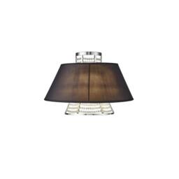 Netlighting Dav Wall Lamp with Black Shade 2 Light Polished Chrome Crystal in Grey - thumbnail 1