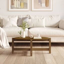 Berkfield Home Coffee Table Honey Brown 87x48x35 cm Solid Wood Pine - Size: 87 x 48 x 35 cm - thumbnail 3