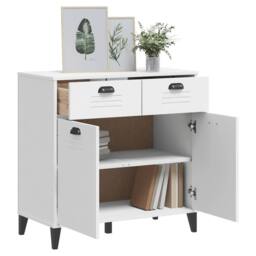 Berkfield Home Sideboard VIKEN White 80x40x80 cm Engineered Wood - Size: 80 x 40 x 80 cm - thumbnail 4