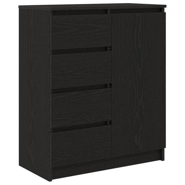 Berkfield Home Sideboard with Drawers Black Oak 71x35x84 cm Engineered Wood - Size: 71 x 35 x 84 cm - image 1