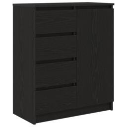 Berkfield Home Sideboard with Drawers Black Oak 71x35x84 cm Engineered Wood - Size: 71 x 35 x 84 cm - thumbnail 1