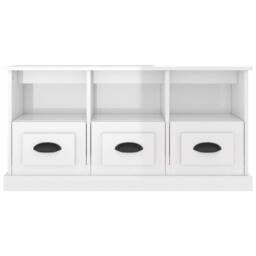 Berkfield Home TV Cabinet High Gloss White 100x35x50 cm Engineered Wood - Size: 100 x 35 x 50 cm - thumbnail 6