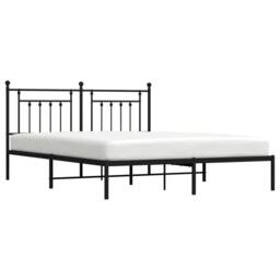 Berkfield Home Metal Bed Frame with Headboard Black 160x200 cm - thumbnail 5