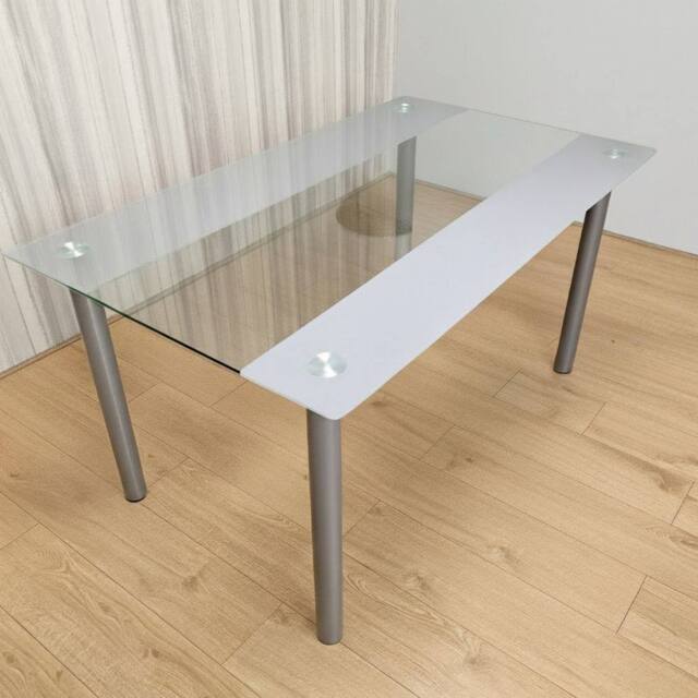 KOSY KOALA Glass Grey Dining Table Rectangle Dining Table Dining Room - image 1